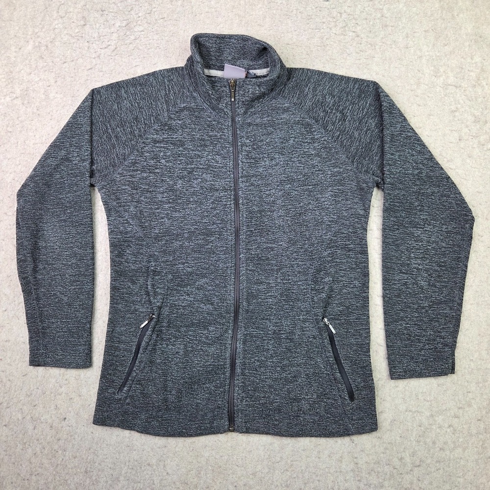 Merrell Full Zip Performance Jacket Fleece Womens M Charcoal Gray Running Active